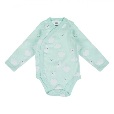 Body Bebelusi, Model Nor, Maneca Lunga, Culoare Verde Menta, Material Bumbac foto