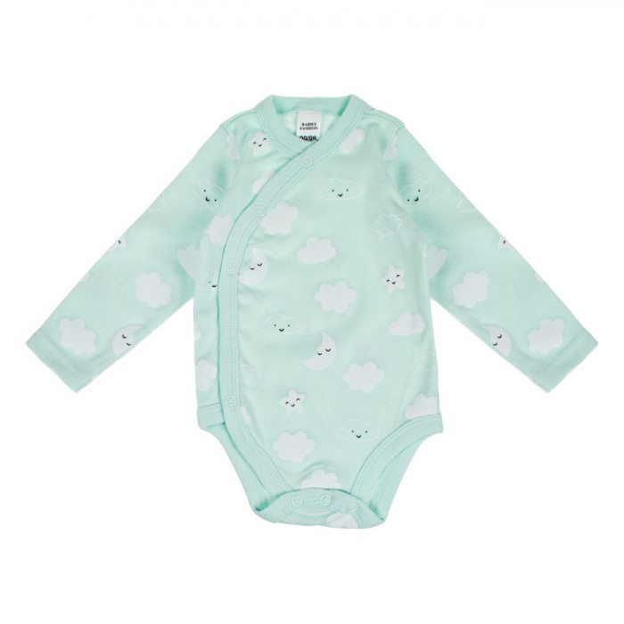 Body Bebelusi, Model Nor, Maneca Lunga, Culoare Verde Menta, Material Bumbac