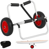 HOMCOM Cărucior Pliabil pentru Plajă, Transport Caiac/Canoe, Aluminiu, Protecții NBR, 70x40x42cm, Multicolor | Aosom Romania