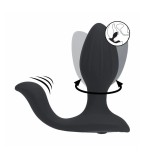 Stimulator Anal cu Rotatii, 9 Moduri Vibratii, Silicon, USB Magnetic, Negru, 10.7 cm