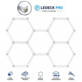 Cumpara ieftin Lumina LED Hexagonala Profesionala Aluminiu, 5 Module 440mm 164x235CM , Service Auto, Detailing, Ateliere, Spatii Comerciale