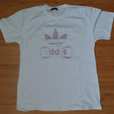 Tricou dama alb Adidas cu cristale nou masura Small calitate AAA cod QR