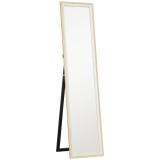 HOMCOM Oglindă de Podea Modernă, Oglindă de Perete și Podea Bicoloră pentru Dormitor și Hol, 37x157 cm, Alb | Aosom Romania