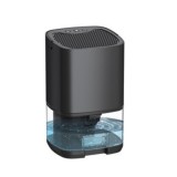 Dezumidificator de Aer RARINCARE pentru Locuinta, Silentios, Capacitate 1000 ml, LED cu 7 Culori diferite, Negru