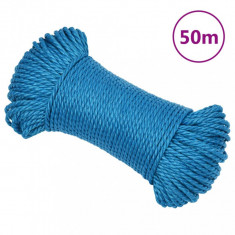 vidaXL Frânghie de lucru, albastru, 6 mm, 50 m, polipropilenă