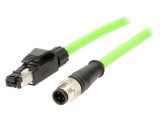 Adaptor M12 tată-RJ45 mufă drept IP67