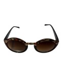 Ochelari de soare dama, Animal print, UV400, Plastic, Maro, Oem