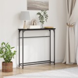 vidaXL Masă Consolă Negru Stejar 75x19,5x75 cm Lemn prelucrat