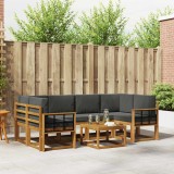 Cumpara ieftin Set de canapele de exterior 7 buc. 6-Locuri Natural si Antracit