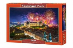 Puzzle Artificii deasupra Castelului Wawel - Polonia, 500 piese foto