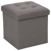 Taburet pliabil Atmosphera Lysandre cu spatiu de depozitare, 38x38x38 cm, gri Household NewTrend