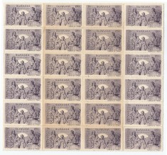 *Romania, lot 613 cu 24 timbre fiscale de ajutor, 1942, bloc, MNH