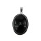 Pandantiv argint mare cu agat negru natural 25x18 MM