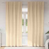 vidaXL Perdele cu perdele 2 pcs Crem 245 x 140 cm Poliester