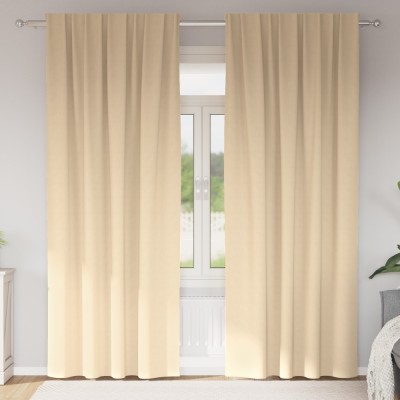 vidaXL Perdele cu perdele 2 pcs Crem 260 x 140 cm Poliester foto
