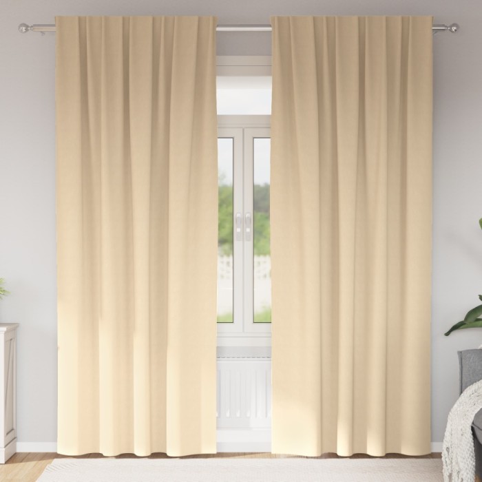 vidaXL Perdele cu perdele 2 pcs Crem 260 x 140 cm Poliester