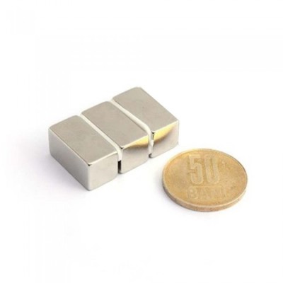 Set 3 magneti foarte puternic, tip bloc, 20 x 10 x 10 mm, gri foto