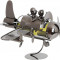 Suport pentru Sticla de Vin din Metal, model Avion, Capacitate 1 Sticla, Cupru, H30cm L 49 cm