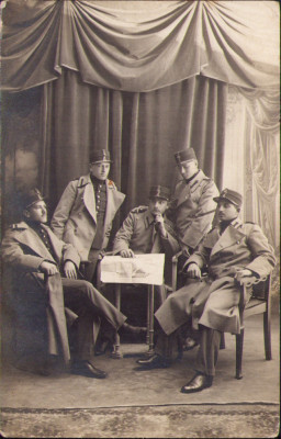 HST P1491 Poză elevi militari rom&amp;acirc;ni 1915 studio Buzdugan București foto