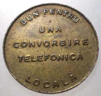 7.837 JETON TELEFONIC INTERBELIC SAR BUN PENTRU UNA CONVORBIRE TELEFONICA LOCALA foto