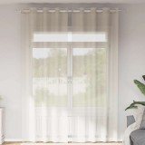 Perdele Voile Crem 140x260 cm vidaXL, Set 2 Bucati, Ochiuri Metalice, Semitransparente, Poliester