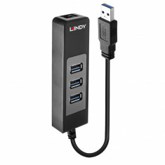 HUB USB 3.0-A la 3 x USB-A + Ethernet Gigabit LAN, Lindy L43176