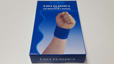 Fasa elastica pentru incheietura mainii, universala, albastra, set 2 bucati foto