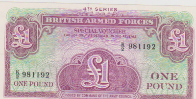 BRITISH ARMED FORCES/SPECIAL VOUCHER SERIA 4/UNC foto