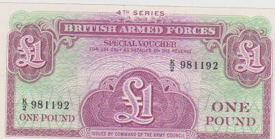BRITISH ARMED FORCES/SPECIAL VOUCHER SERIA 4/UNC foto