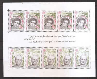 Monaco 1980 - EUROPA CEPT - Oameni celebri, serie + MC, 4 poze, MNH foto