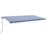 Cumpara ieftin Copertina automata cu senzor vant&amp;LED, albastru/alb, 600x300 cm