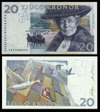 SUEDIA █ bancnota █ 20 Kronor █ 1991 █ P-61a █ UNC necirculata