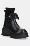 GOE botine culoarea negru, cu toc plat, SS2N4132 BLACK