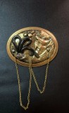 Lot / 2 Broșe Vintage UHLIG (Germania) &ndash; Placate cu aur, de colecție