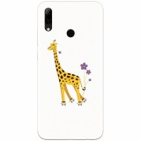 Husa silicon pentru Huawei P Smart 2019, Rollerskating Girafe Illustration