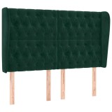 Cumpara ieftin Tablie pat cu aripioare verde inchis 147x23x118/128 cm catifea