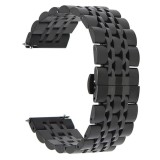 Curea metalica, compatibila Fossil Q Wander, telescoape Quick Release, 22mm, Black