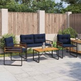 vidaXL Set de Mobilier pentru Exterior cu pernă 4 pcs Bleumarin 42026929