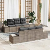 VidaXL Set Canapea Grădină 7 pcs Gri 55 x 55 x 37 cm