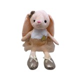 Iepuras in rochita tutu corai 40cm