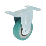 Roata fixa 65x19 mm din cauciuc plin, cu placa din otel, 35 kg