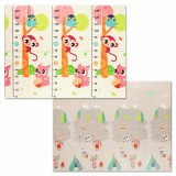 Covoras pentru copii, flippy, cu 2 fete, model maimute/indieni, din xpe+pe, impermeabil, antiderapant, protectie termica, +3 luni, pliabil, 150 x 200