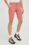 Columbia pantaloni scurți outdoor Saturday Trail femei, culoarea portocaliu, uni, medium waist 1579881