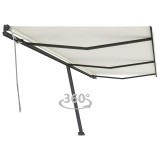 vidaXL Copertină autonomă retractabilă manual, crem, 600x350 cm 3069877