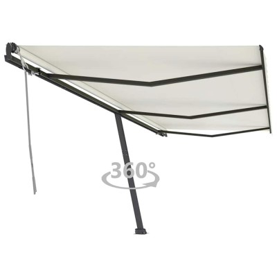vidaXL Copertină autonomă retractabilă manual, crem, 600x350 cm 3069877 foto