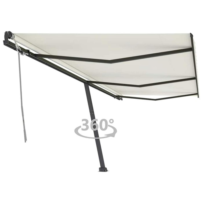 vidaXL Copertină autonomă retractabilă manual, crem, 600x350 cm 3069877