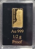 Lingou Aur Ungaria Golden Kings Szent Istvan, Arany Kiralyok, Au 999, 1/2g