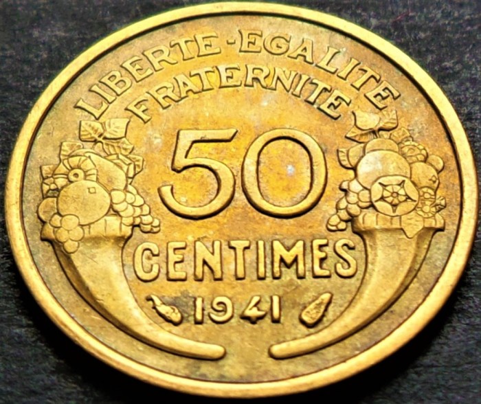 Moneda istorica 50 CENTIMES - FRANTA, anul 1941 * cod 4472