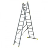 Scara aluminiu, Metalkas, 2 tronsoane, 11 trepte, max 150 kg, 2.9-4.5 m