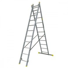 Scara aluminiu, Metalkas, 2 tronsoane, 11 trepte, max 150 kg, 2.9-4.5 m foto